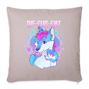 Dif-Fur-Ent I Furry Fandom I Furries Cosplay - Sofakissenbezug 45 x 45 cm - helles Taupe - Vorne