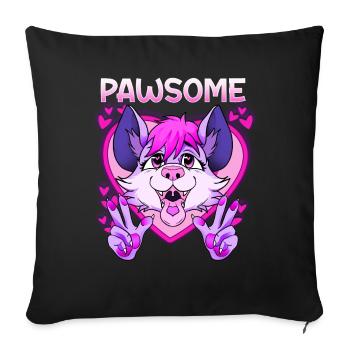 Pawsome I Furry Fandom Cospaly - Sofakissenbezug 45 x 45 cm - Schwarz - Vorne