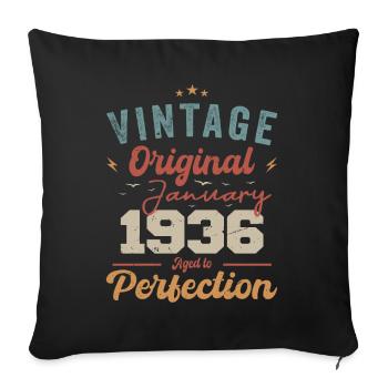 January 1936 Legend for 88 years - Sofa pillowcase 17,3'' x 17,3'' (45 x 45 cm) - black - Front