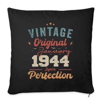 January 1944 Legend for 80 years - Sofa pillowcase 17,3'' x 17,3'' (45 x 45 cm) - black - Front