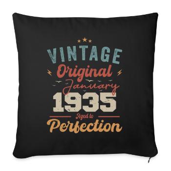 January 1935 Legend for 89 years - Sofa pillowcase 17,3'' x 17,3'' (45 x 45 cm) - black - Front