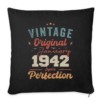 January 1942 Legend for 82 years - Sofa pillowcase 17,3'' x 17,3'' (45 x 45 cm) - black - Front