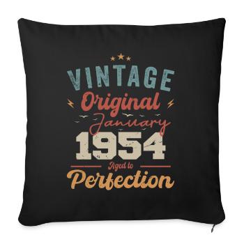 January 1954 Legend for 70 years - Sofa pillowcase 17,3'' x 17,3'' (45 x 45 cm) - black - Front