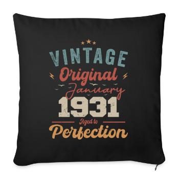 January 1931 Legend for 93 years - Sofa pillowcase 17,3'' x 17,3'' (45 x 45 cm) - black - Front