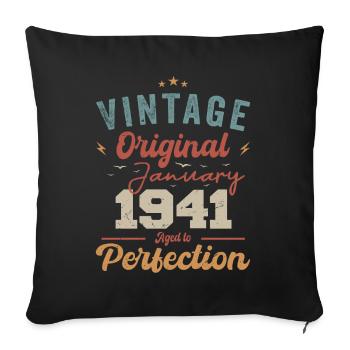 January 1941 Legend for 83 years - Sofa pillowcase 17,3'' x 17,3'' (45 x 45 cm) - black - Front