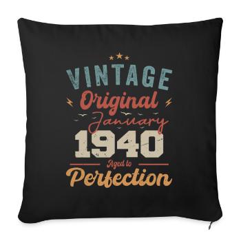 January 1940 Legend for 84 years - Sofa pillowcase 17,3'' x 17,3'' (45 x 45 cm) - black - Front