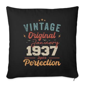 January 1937 Legend for 87 years - Sofa pillowcase 17,3'' x 17,3'' (45 x 45 cm) - black - Front