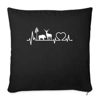 Hunter Hunting Heartbeat Boar Deer - Sofa pillowcase 17,3'' x 17,3'' (45 x 45 cm) - black - Front