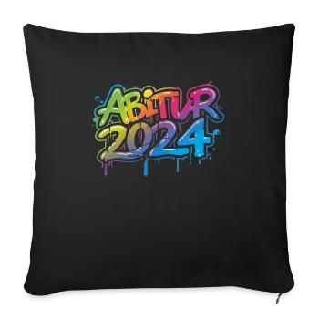 Abitur 2024 Abi Studium Abschlussklasse Graffiti - Sofakissenbezug 45 x 45 cm - Schwarz - Vorne