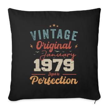 January 1979 Legend for 45 years - Sofa pillowcase 17,3'' x 17,3'' (45 x 45 cm) - black - Front