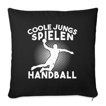 Cool guys playing handball handball - Sofa pillowcase 17,3'' x 17,3'' (45 x 45 cm) - black - Front