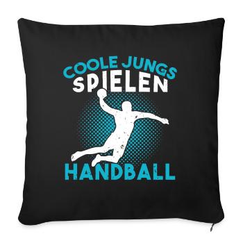 Cool guys playing handball handball - Sofa pillowcase 17,3'' x 17,3'' (45 x 45 cm) - black - Front