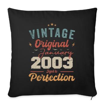 Janvier 2003 Légende depuis 21 ans - Housse de coussin décorative 45 x 45 cm - noir - Devant