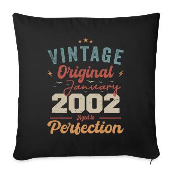 Januar 2002 Legende seit 22 Jahren - Sofakissenbezug 45 x 45 cm - Schwarz - Vorne