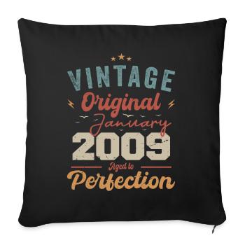 Janvier 2009 Légende depuis 15 ans - Housse de coussin décorative 45 x 45 cm - noir - Devant