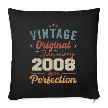 Janvier 2008 Légende depuis 16 ans - Housse de coussin décorative 45 x 45 cm - noir - Devant