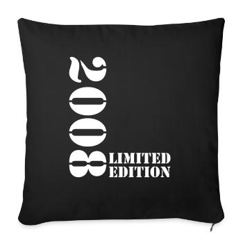 2008 Édition Limitée Anniversaire Cadeau Femme Mari - Housse de coussin décorative 45 x 45 cm - noir - Devant