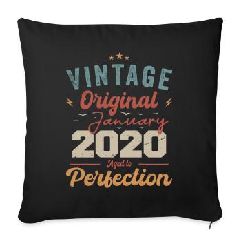 January 2020 Legend for 4 years - Sofa pillowcase 17,3'' x 17,3'' (45 x 45 cm) - black - Front