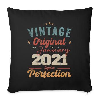 January 2021 Legend for 3 years - Sofa pillowcase 17,3'' x 17,3'' (45 x 45 cm) - black - Front