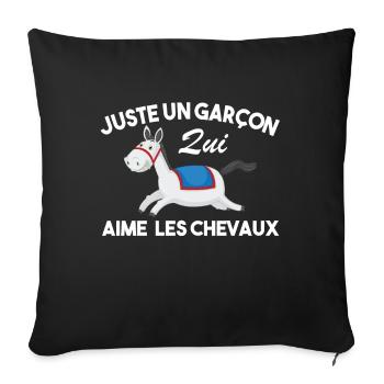 Juste un garçon qui aime les chevaux - Housse de coussin décorative 45 x 45 cm - noir - Devant