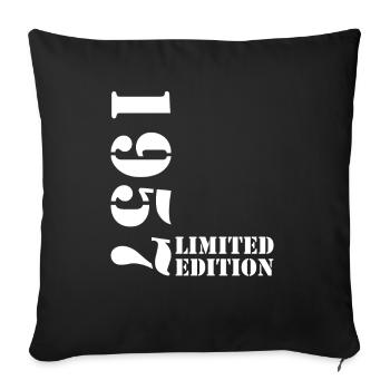 1957 édition limitée anniversaire cadeau femme mari - Housse de coussin décorative 45 x 45 cm - noir - Devant