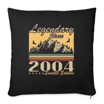 Légendaire depuis 2004 Vintage cadeau d’anniversaire - Housse de coussin décorative 45 x 45 cm - noir - Devant