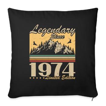 Legendary Since 1974 Vintage Birthday Gift - Sofa pillowcase 17,3'' x 17,3'' (45 x 45 cm) - black - Front