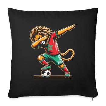 Lion Morocco Soccer Moroccan Gift Moroccan Football - Sofa pillowcase 17,3'' x 17,3'' (45 x 45 cm) - black - Front