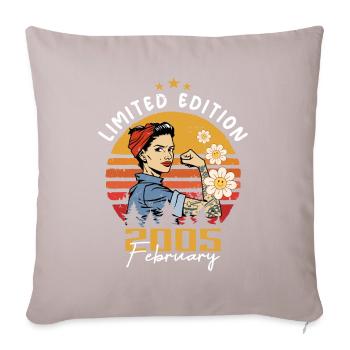 19 years old - Born in February 2005 - Sofa pillowcase 17,3'' x 17,3'' (45 x 45 cm) - light taupe - Front