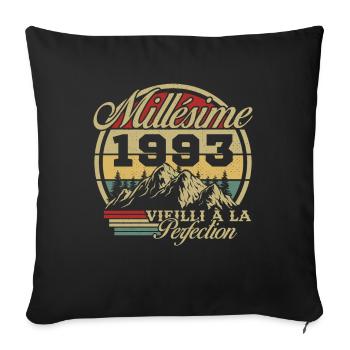 Vintage 1993, Vintage 1993 Birthday Gift - Sofa pillowcase 17,3'' x 17,3'' (45 x 45 cm) - black - Front