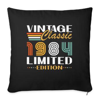 Original 1984 Vintage Rétro Cadeau d’Anniversaire - Housse de coussin décorative 45 x 45 cm - noir - Devant