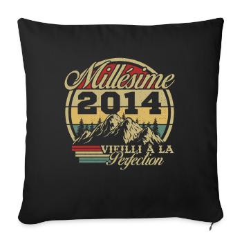 Millésime 2014 - Housse de coussin décorative 45 x 45 cm - noir - Devant