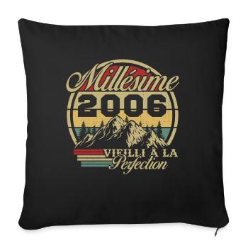 Vintage 2006, Vintage 2006 Birthday Gift - Sofa pillowcase 17,3'' x 17,3'' (45 x 45 cm) - black - Front