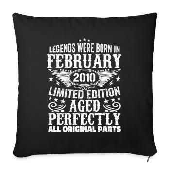 Legendary since February 2010 - 14 years old - Sofa pillowcase 17,3'' x 17,3'' (45 x 45 cm) - black - Front