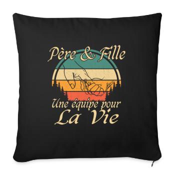 Dad Santa Claus Gift Father and Daughter - Sofa pillowcase 17,3'' x 17,3'' (45 x 45 cm) - black - Front