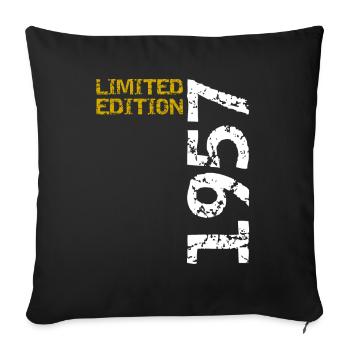 1957 édition limitée anniversaire cadeau femme mari - Housse de coussin décorative 45 x 45 cm - noir - Devant