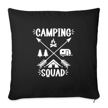 Camping Squad Lustiger Familienausflug - Sofakissenbezug 45 x 45 cm - Schwarz - Vorne