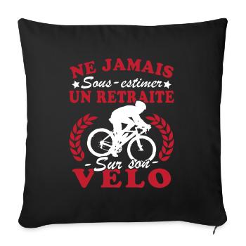 A pensioner on his bike Humour Cyclist retirement - Sofa pillowcase 17,3'' x 17,3'' (45 x 45 cm) - black - Front