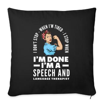Speech therapist, speech therapist, speech therapist - Sofa pillowcase 17,3'' x 17,3'' (45 x 45 cm) - black - Front