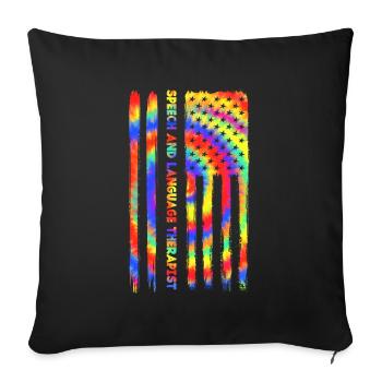 Speech therapist, speech therapist, speech therapist - Sofa pillowcase 17,3'' x 17,3'' (45 x 45 cm) - black - Front