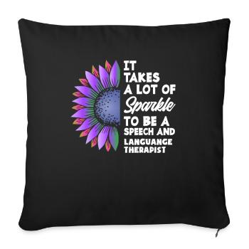 Speech therapist, speech therapist, speech therapist - Sofa pillowcase 17,3'' x 17,3'' (45 x 45 cm) - black - Front