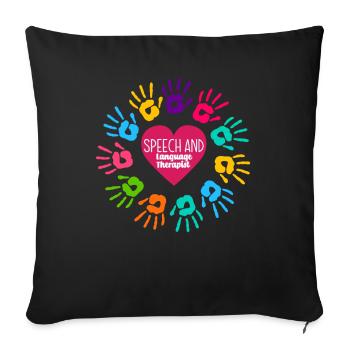 Speech therapist, speech therapist, speech therapist - Sofa pillowcase 17,3'' x 17,3'' (45 x 45 cm) - black - Front