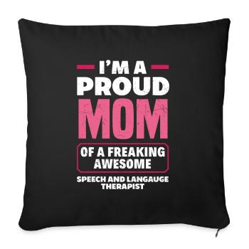 Speech therapist, speech therapist, speech therapist - Sofa pillowcase 17,3'' x 17,3'' (45 x 45 cm) - black - Front