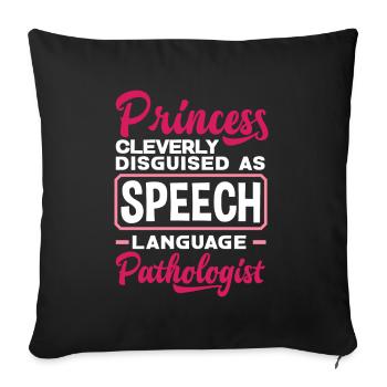 Speech therapist, speech therapist, speech therapist - Sofa pillowcase 17,3'' x 17,3'' (45 x 45 cm) - black - Front