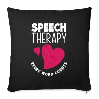 Speech therapist, speech therapist, speech therapist - Sofa pillowcase 17,3'' x 17,3'' (45 x 45 cm) - black - Front