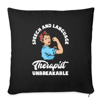 Speech therapist, speech therapist, speech therapist - Sofa pillowcase 17,3'' x 17,3'' (45 x 45 cm) - black - Front