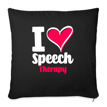 Speech therapist, speech therapist, speech therapist - Sofa pillowcase 17,3'' x 17,3'' (45 x 45 cm) - black - Front