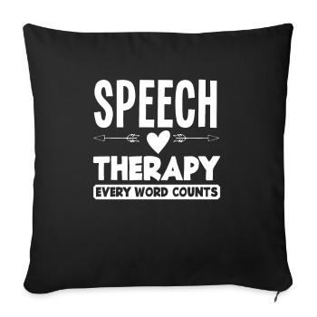 Speech therapist, speech therapist, speech therapist - Sofa pillowcase 17,3'' x 17,3'' (45 x 45 cm) - black - Front