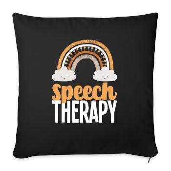 Speech therapist, speech therapist, speech therapist - Sofa pillowcase 17,3'' x 17,3'' (45 x 45 cm) - black - Front