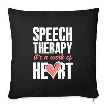Speech therapist, speech therapist, speech therapist - Sofa pillowcase 17,3'' x 17,3'' (45 x 45 cm) - black - Front